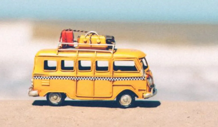 Buss på strand